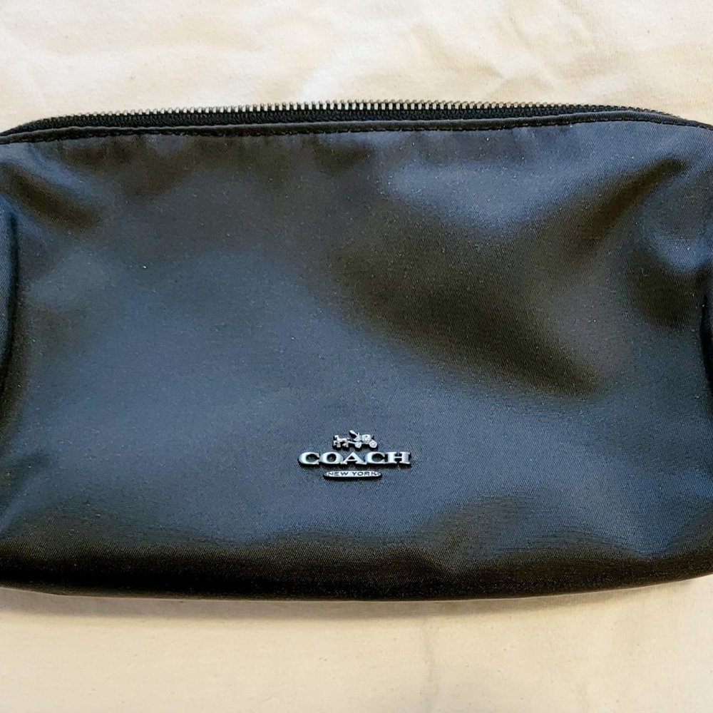 Small Black Coach Makeup Bag - Sleek and Stylish